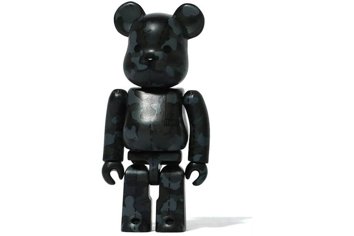 Bearbrick A Bathing Ape 28th Anniversary Camo #1 100% Black/Grey - view 1